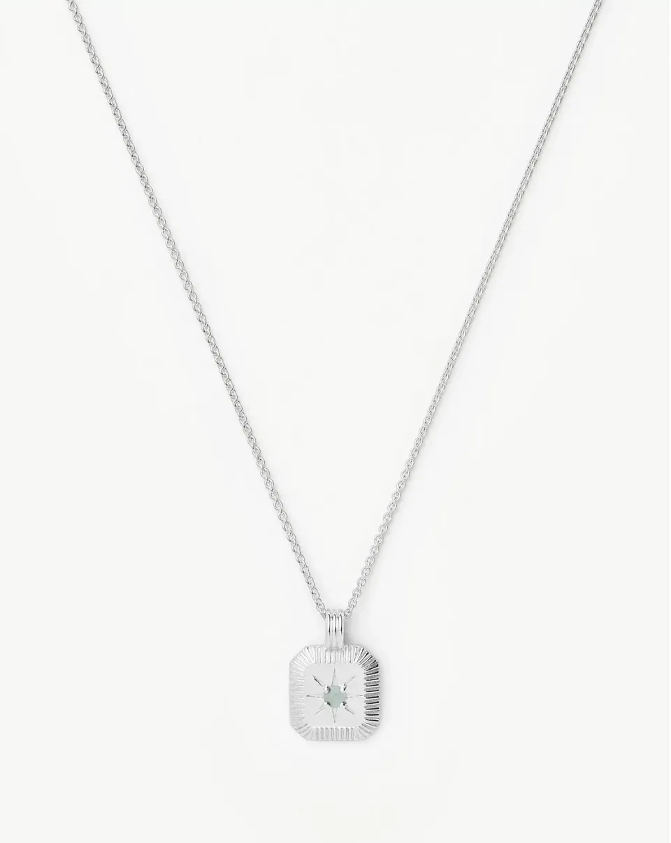 Missoma March Birthstone riipuskaulakoru hopea akvamariini