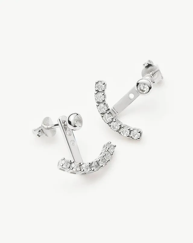 Missoma Tennis Ear Jacket korvakorut hopeoitu zirkonia