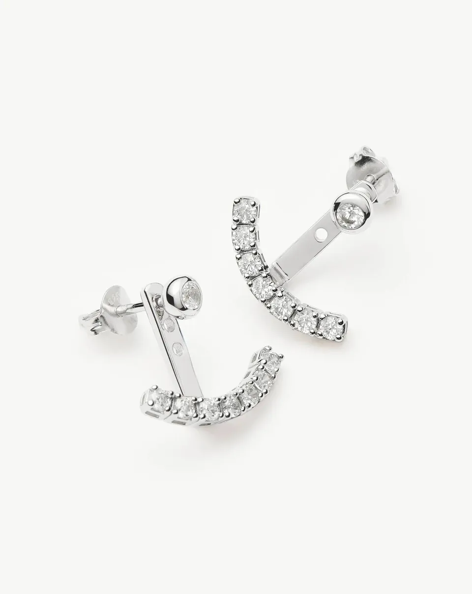 Missoma Tennis Ear Jacket korvakorut hopeoitu zirkonia