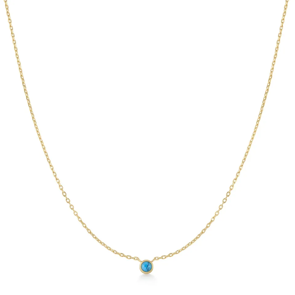 Ania Haie Ripple Joy Solitaire kaulakoru kulta turkoosi kivi
