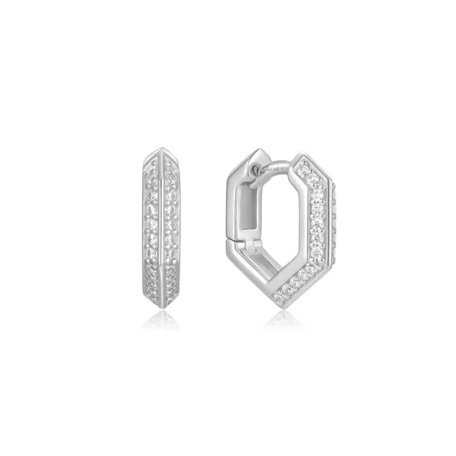 Ania Haie Trailblazer Sparkling Shield huggie-rengaskorvakorut hopea