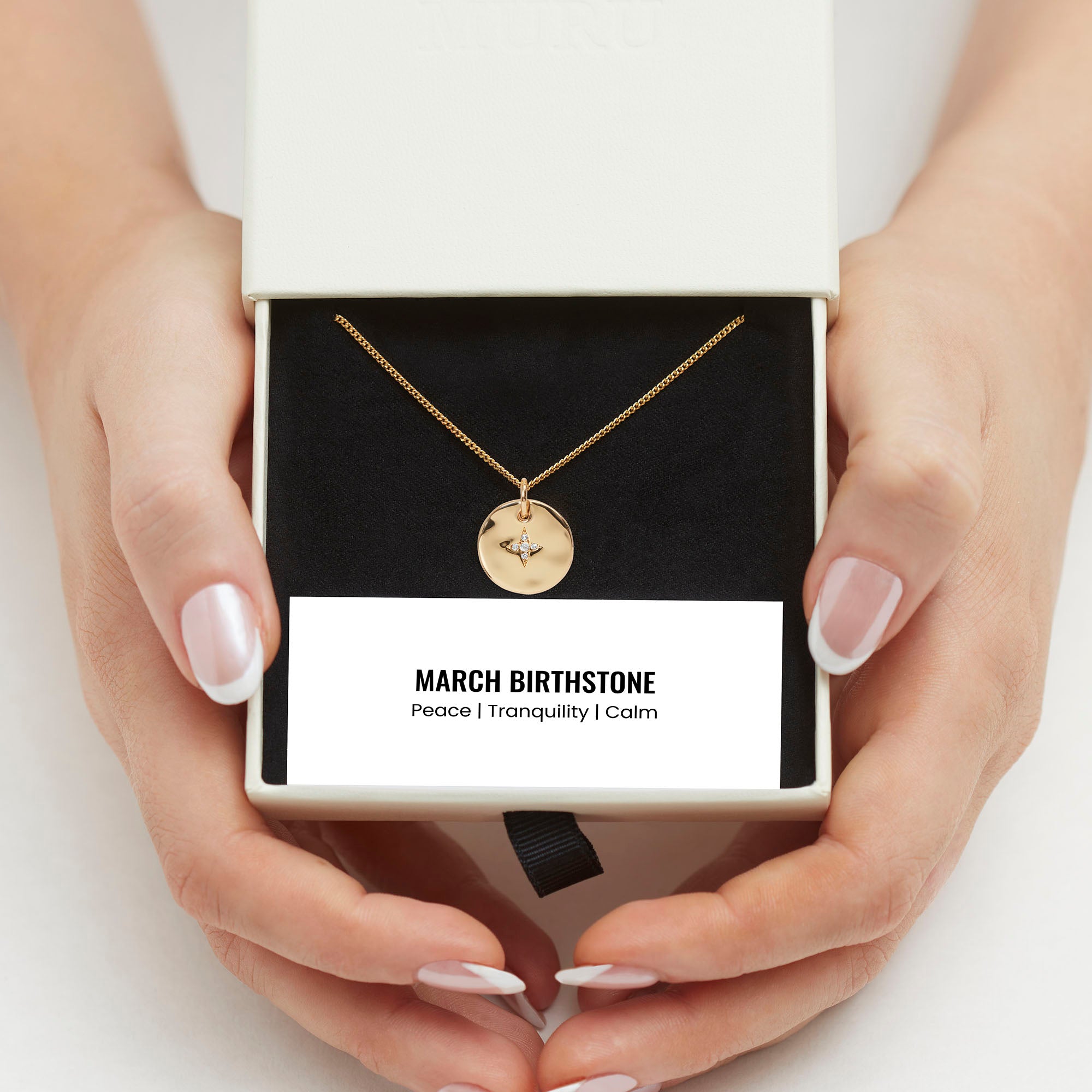Muru Jewellery March Birthstone kaulakoru kulta maaliskuu