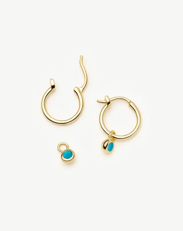 Missoma December Birthstone Mini Charm korvakorut kullattu turkoosi