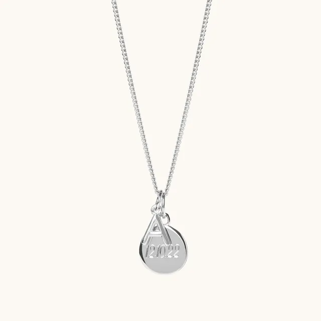 Muru Disc Letter kaulakoru hopea kaiverrettava 40 cm