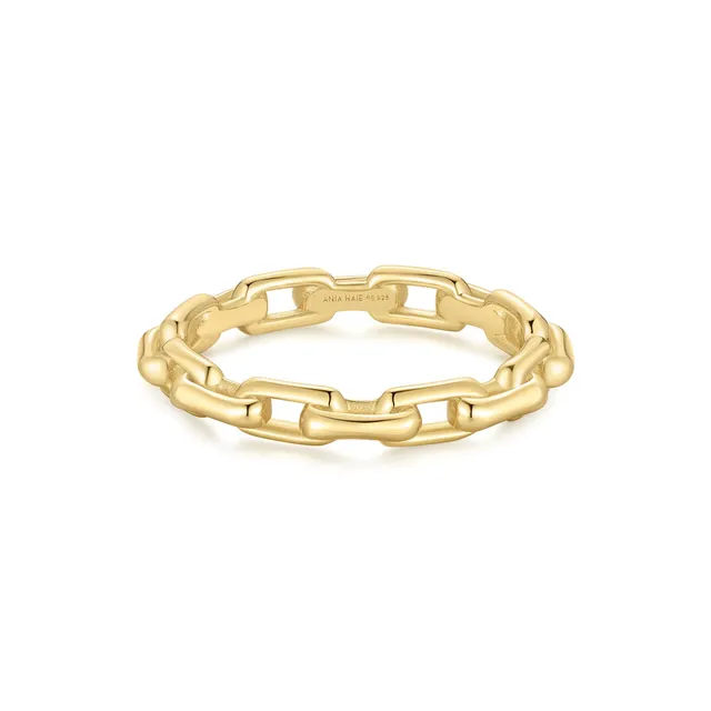 Ania Haie Trailblazer Gold Paper Clip Link sormus 52 kullattu