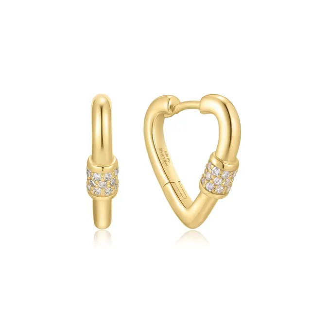 Ania Haie Reimaginer Heart Clasp Huggie Hoop korvakorut kulta