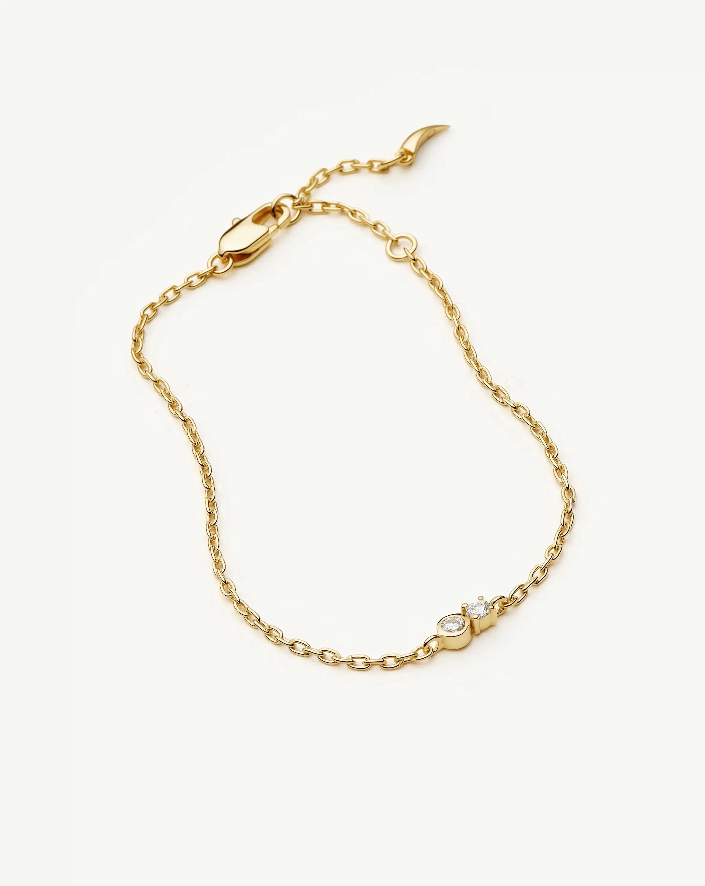 MISSOMA Duo Stone Chain rannekoru 19cm zirkonia kullattu