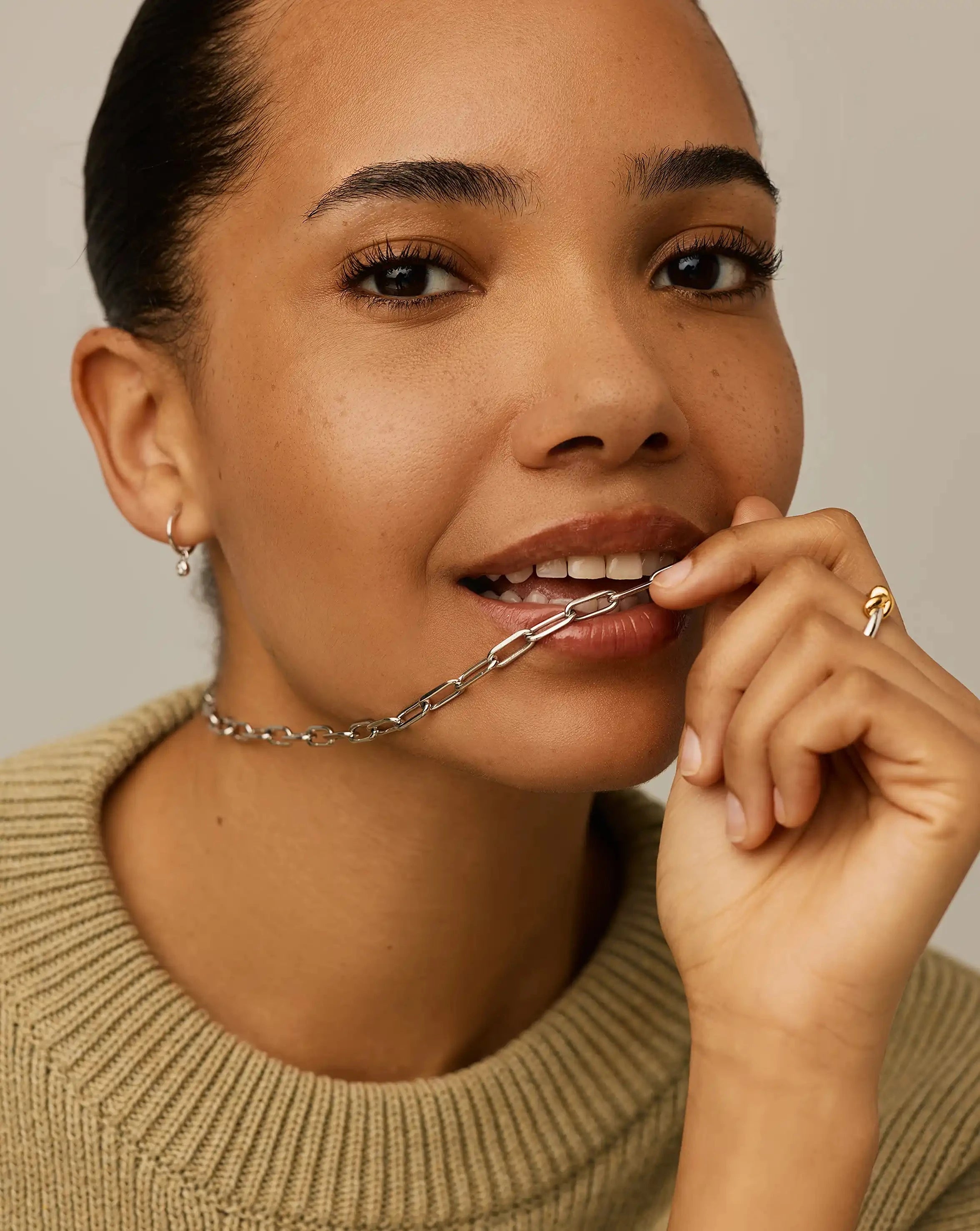 Missoma Classic Paperclip Chain kaulakoru platina 50 cm