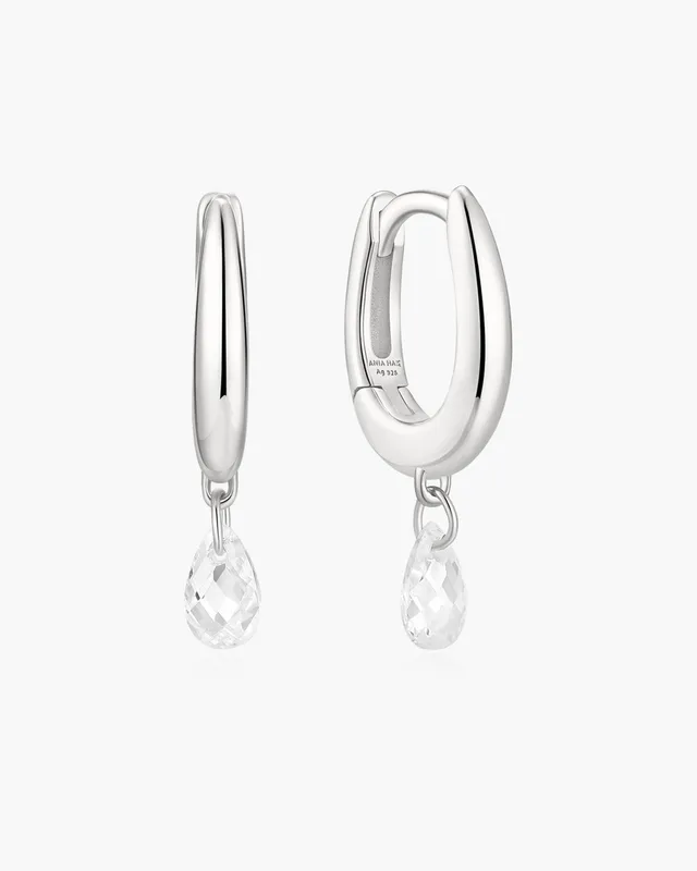 Ania Haie Fluid Light Teardrop huggie-korvakorut hopea