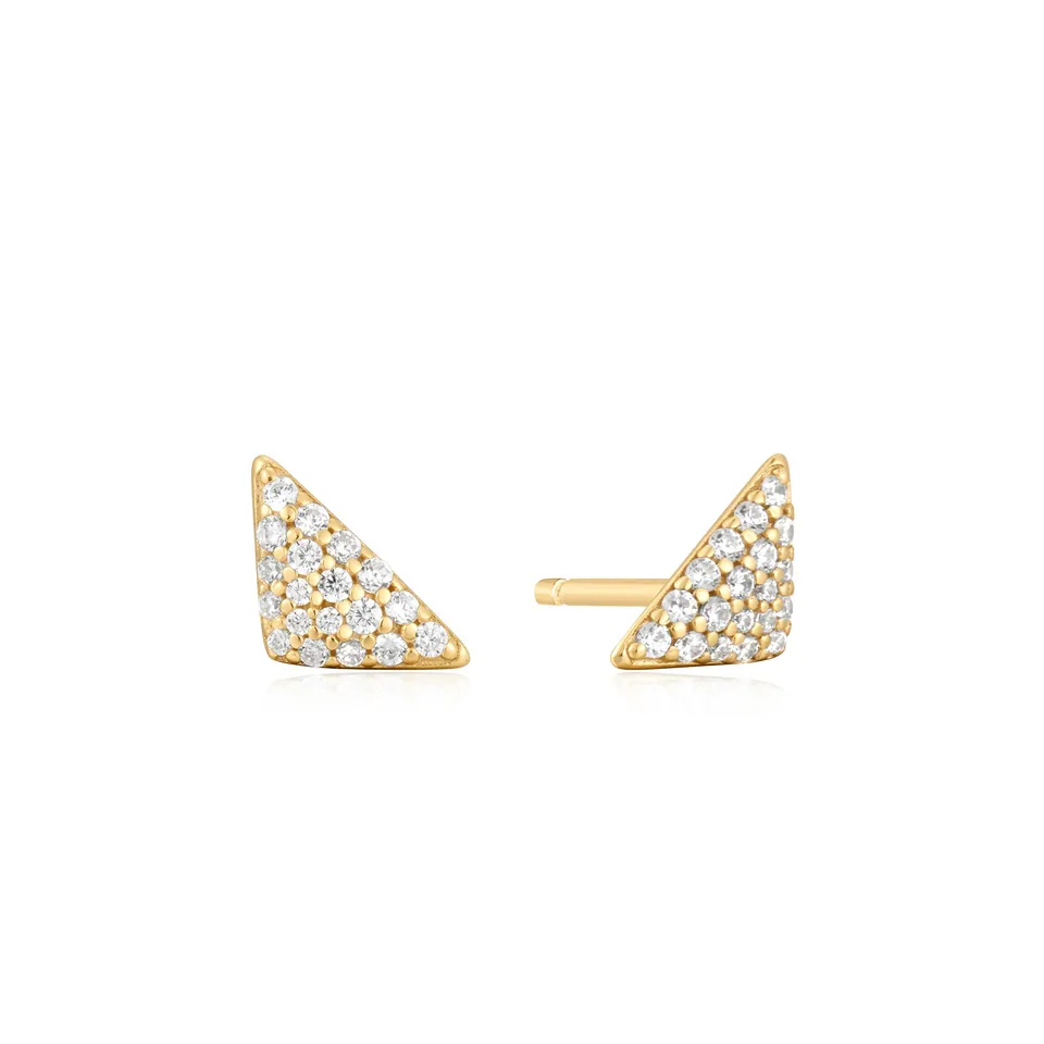 Ania Haie Sunshine Chaser Triangular Pavé nappikorvakorut kulta zirkonia
