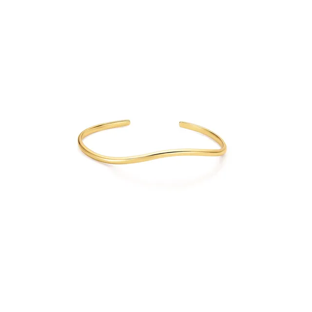 Ania Haie Tide Echo Wave Cuff rannekoru kulta avoin