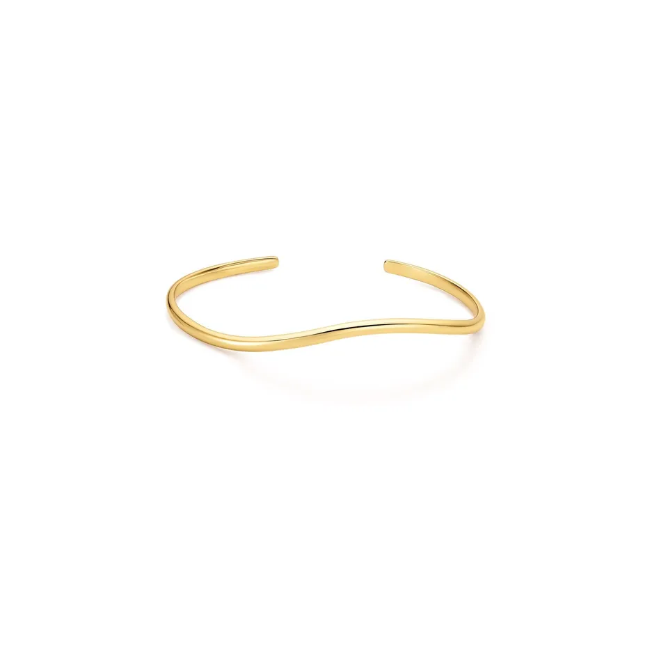 Ania Haie Tide Echo Wave Cuff rannekoru kulta avoin
