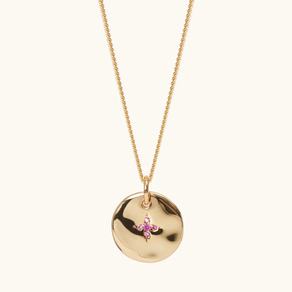 Muru July Birthstone kaulakoru kulta 40 cm vermeili
