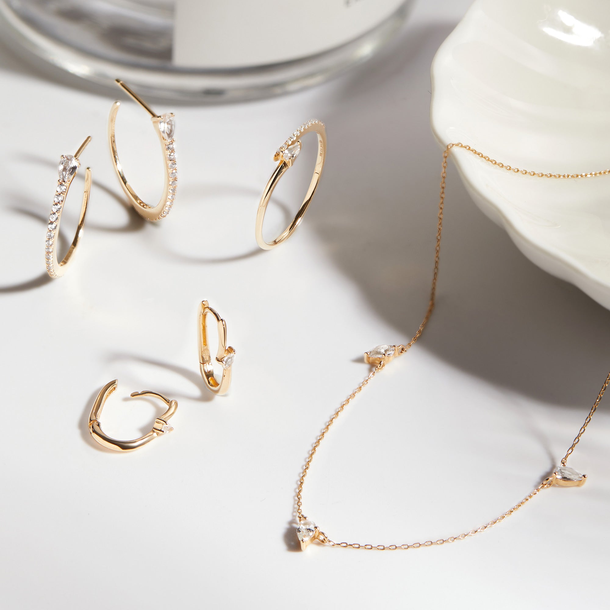 Ania Haie Afterglow White Sapphire sormus kulta 14kt