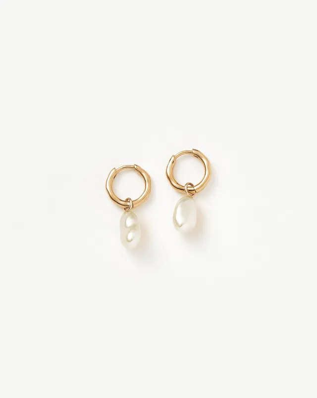 Missoma Pearl Drop Mini Hoop korvakorut 9k helmi