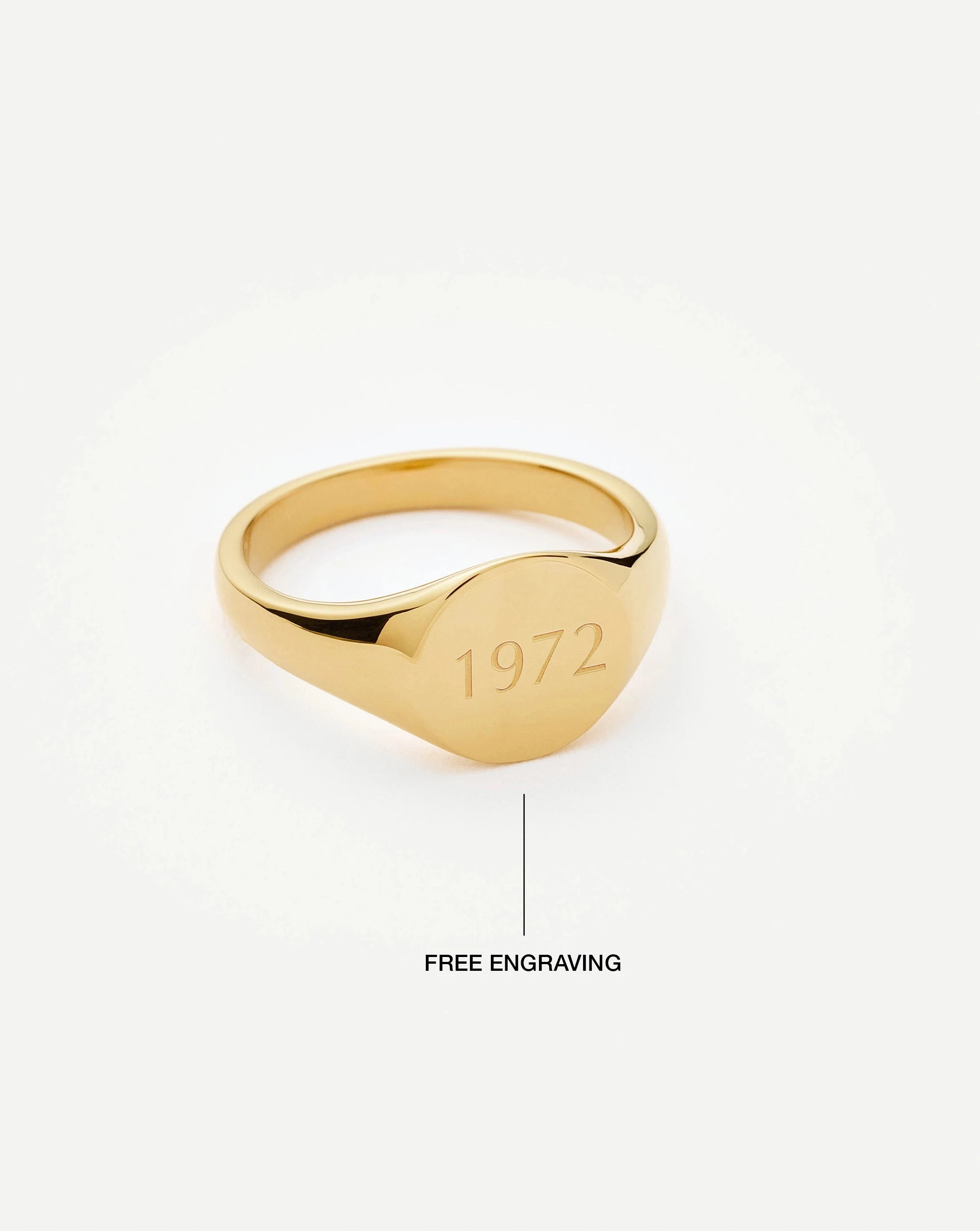 Missoma Engravable Round Signet sormus kulta 18ct