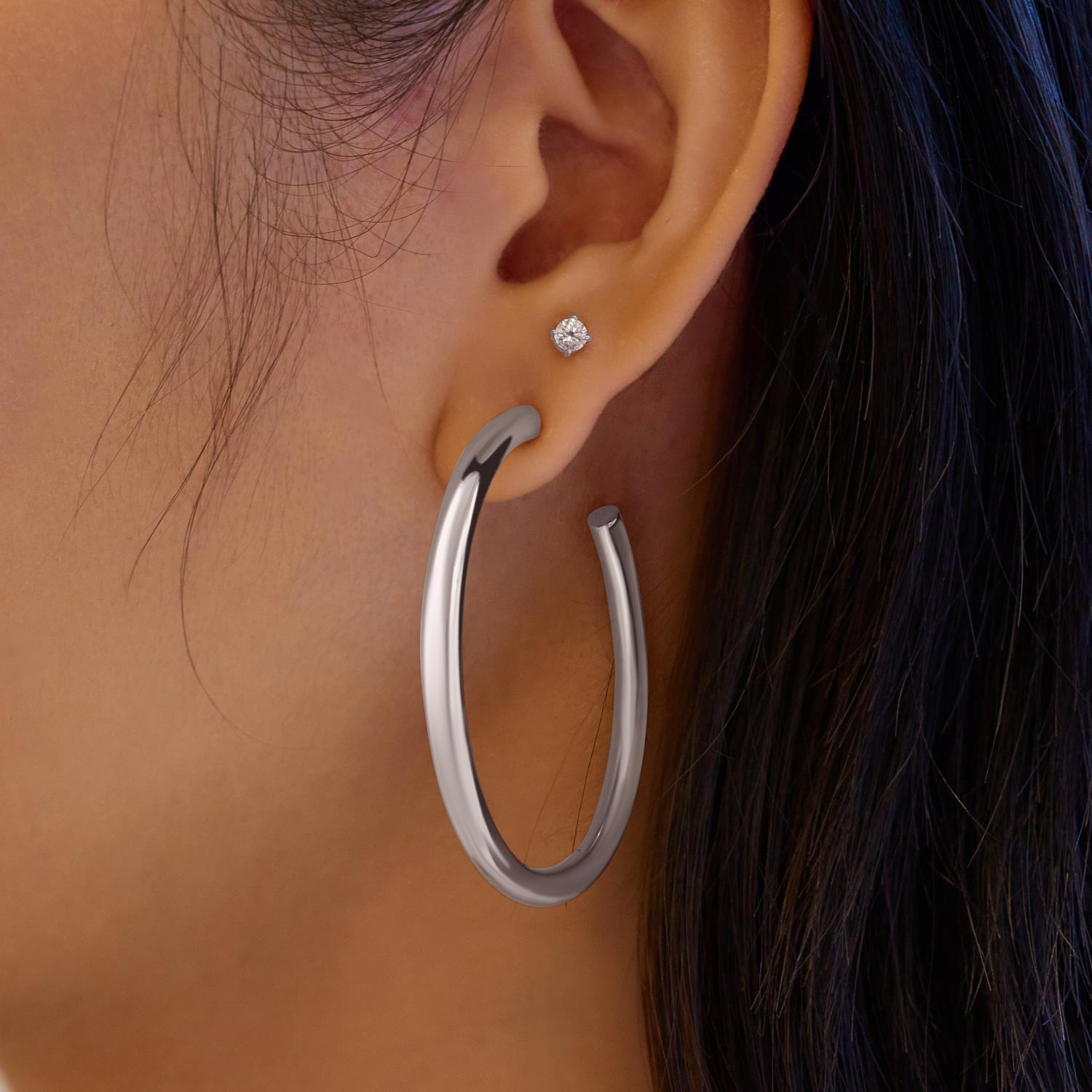 Ania Haie Classic Tube Large Hoop korvakorut hopea 36 mm