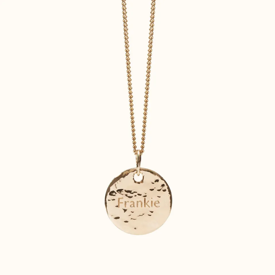 Muru Hammered kaulakoru kulta 16" kaiverrettava