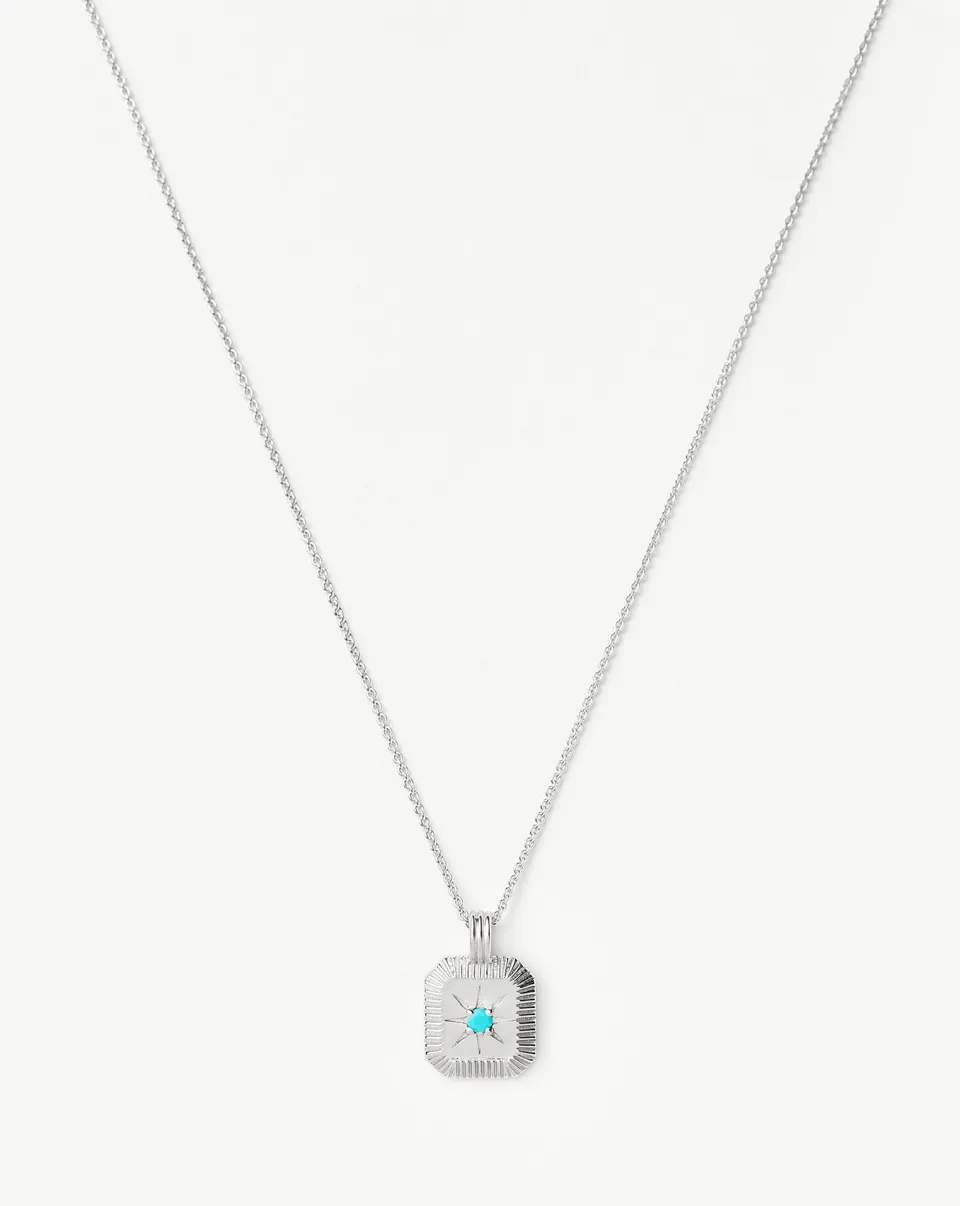 Missoma December Birthstone kaulakoru hopea turkoosi