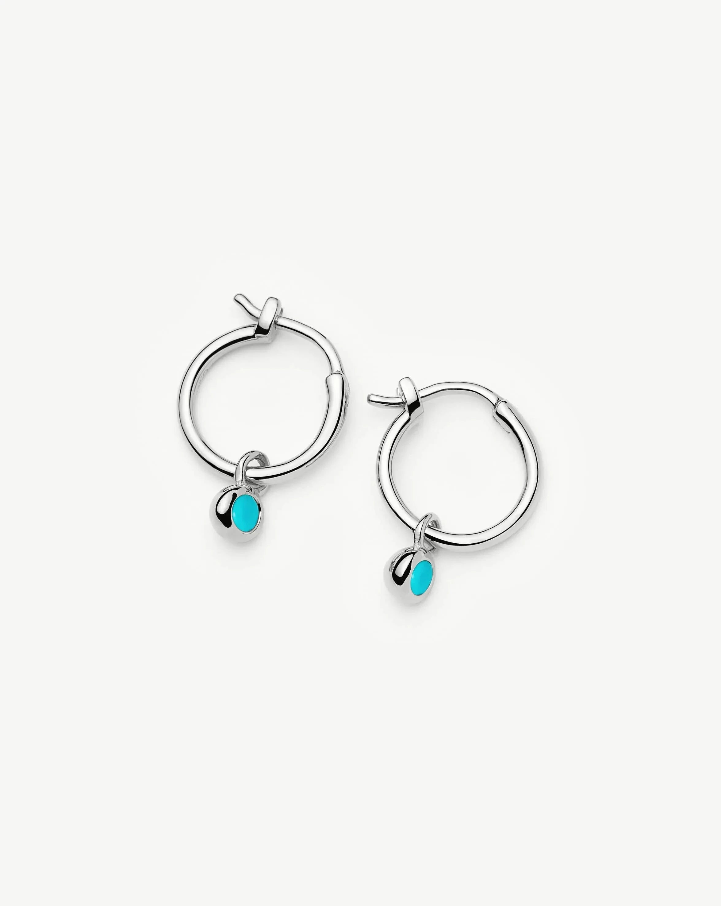 Missoma December Birthstone Mini Charm Hoop korvakorut hopea turkoosi