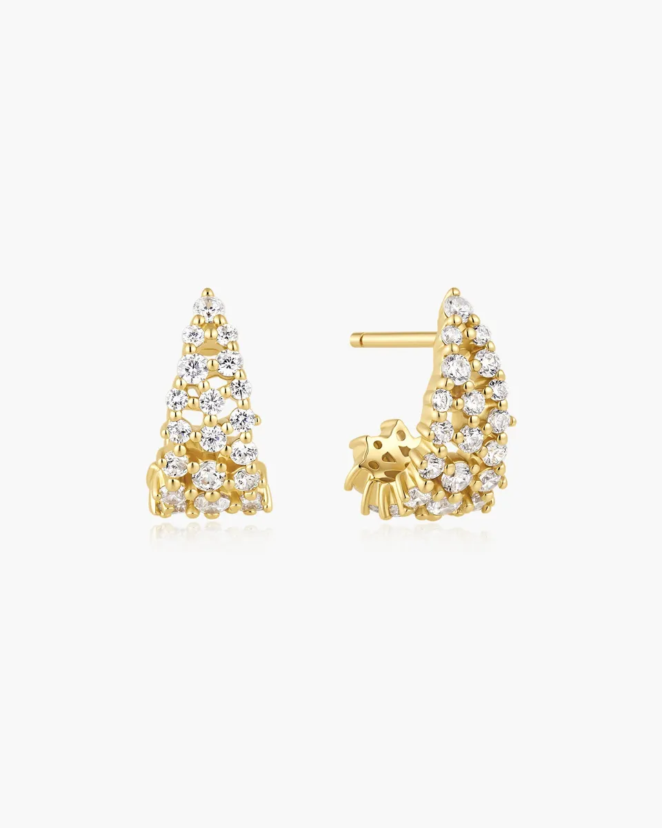 Ania Haie Pavé Curved Stud Hoop korvakorut kulta zirkonia