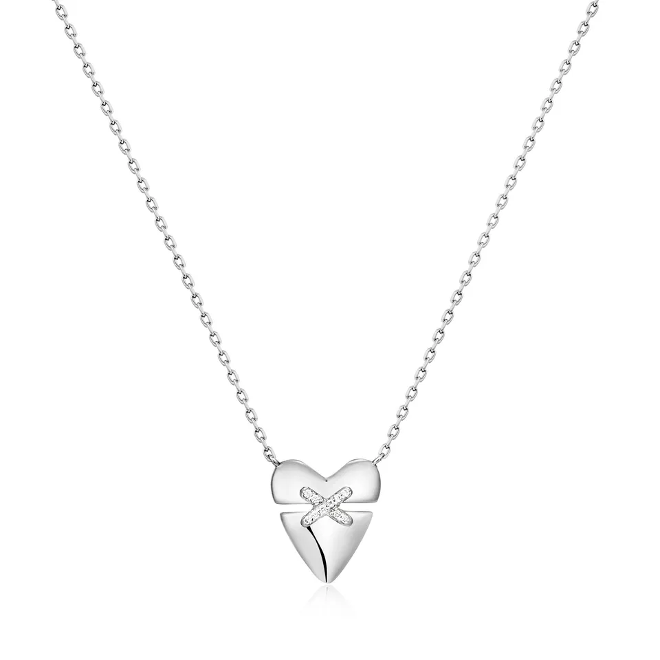 Ania Haie Heart Hunter Heart Kiss Pavé kaulakoru hopea