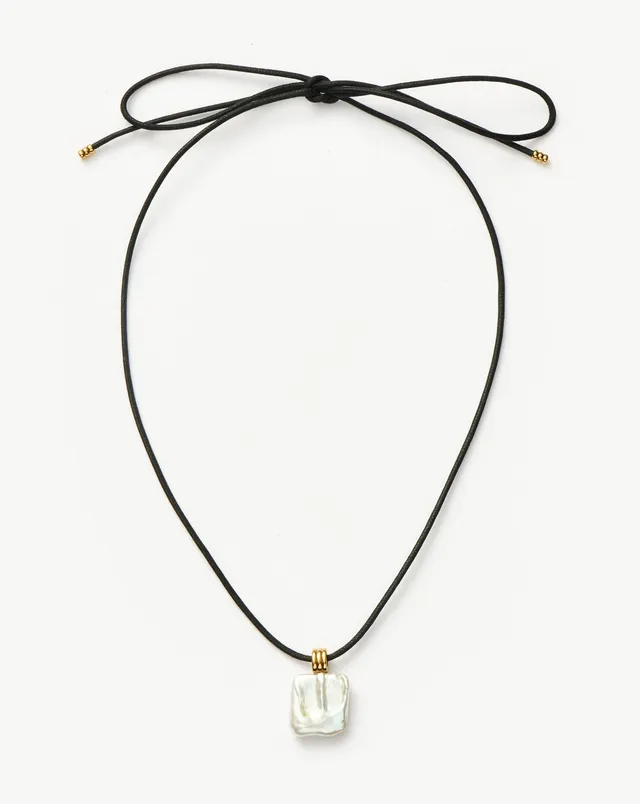 MISSOMA Square Pearl Pendant Cord kaulakoru helmi 102 cm