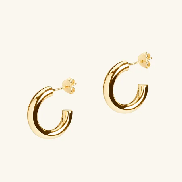 Muru Jewellery Chunky Hoop korvakorut kulta leveä
