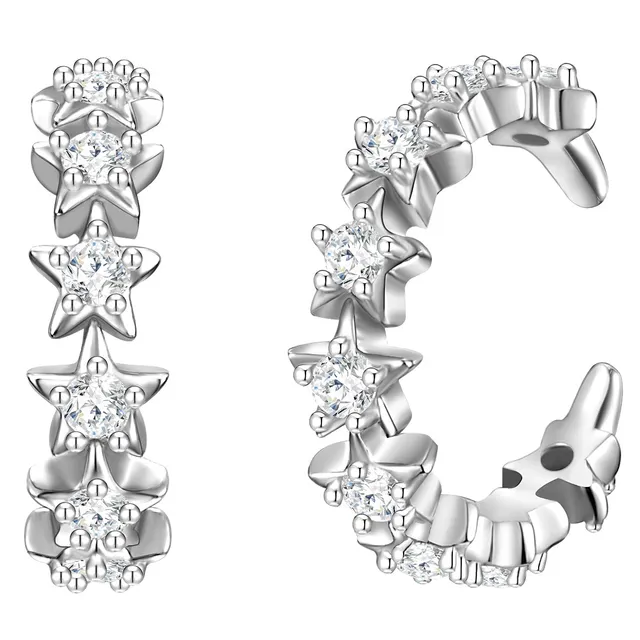 Glanzstücke München ear cuff tähdet zirkonia hopea