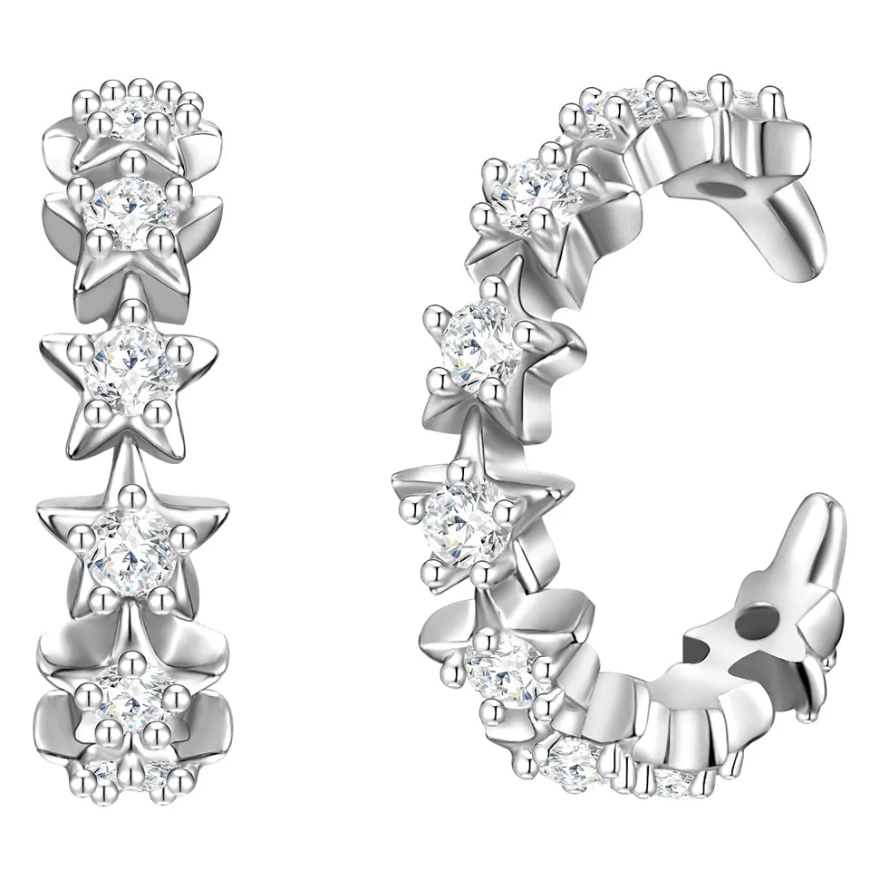 Glanzstücke München ear cuff tähdet zirkonia hopea