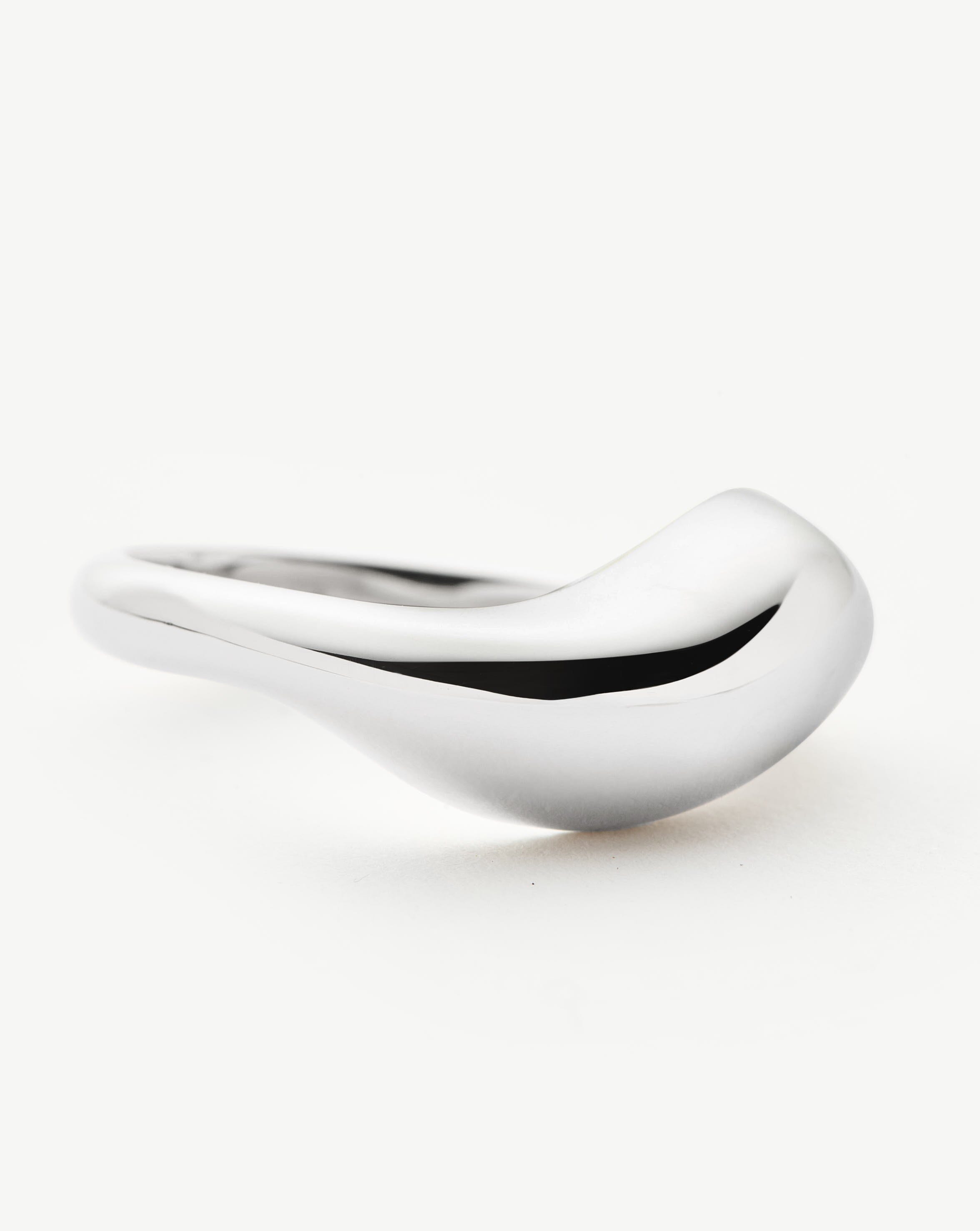 Missoma Savi Signature Stacking sormus hopeoitu