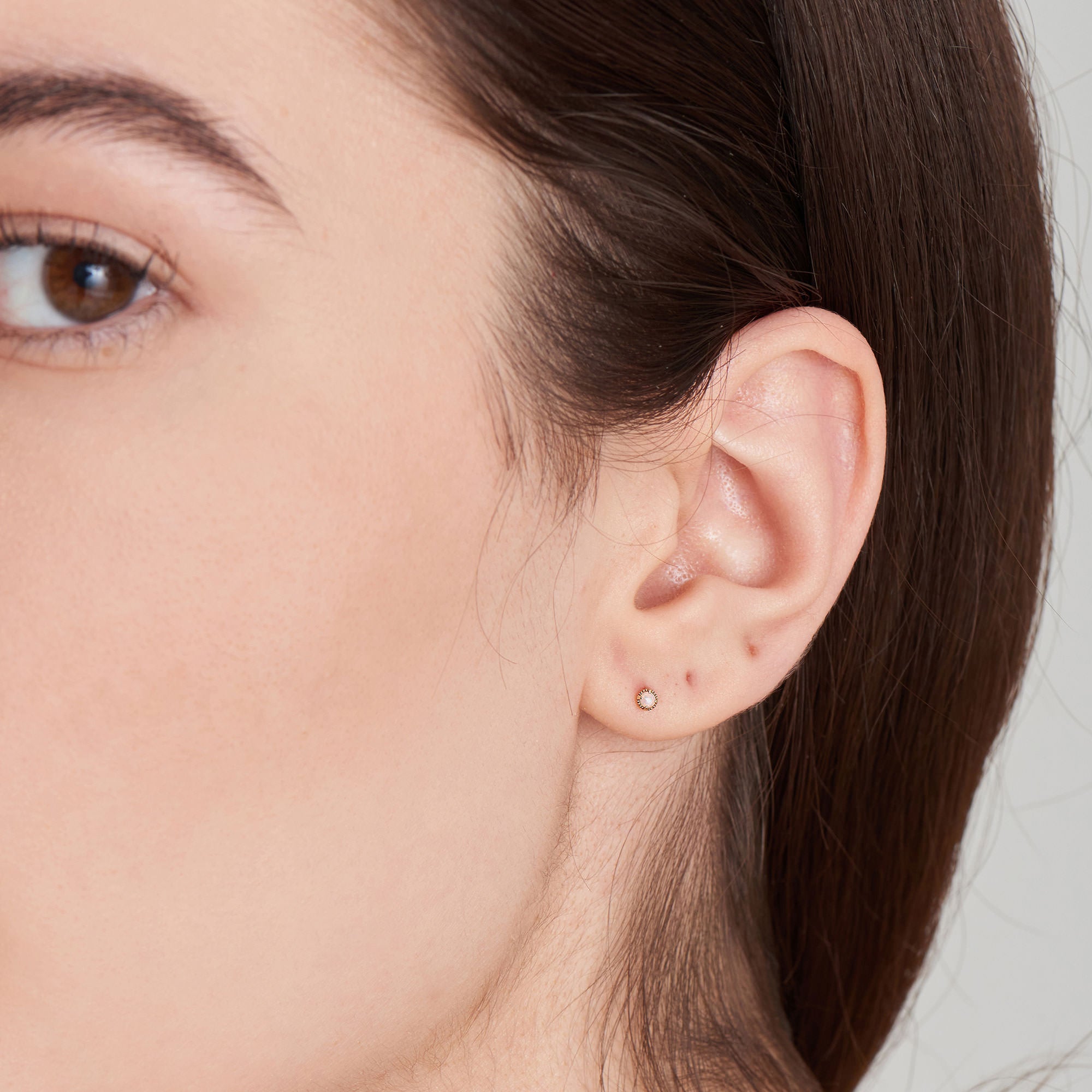 Ania Haie Opal 14k kultaiset nappikorvakorut 3mm
