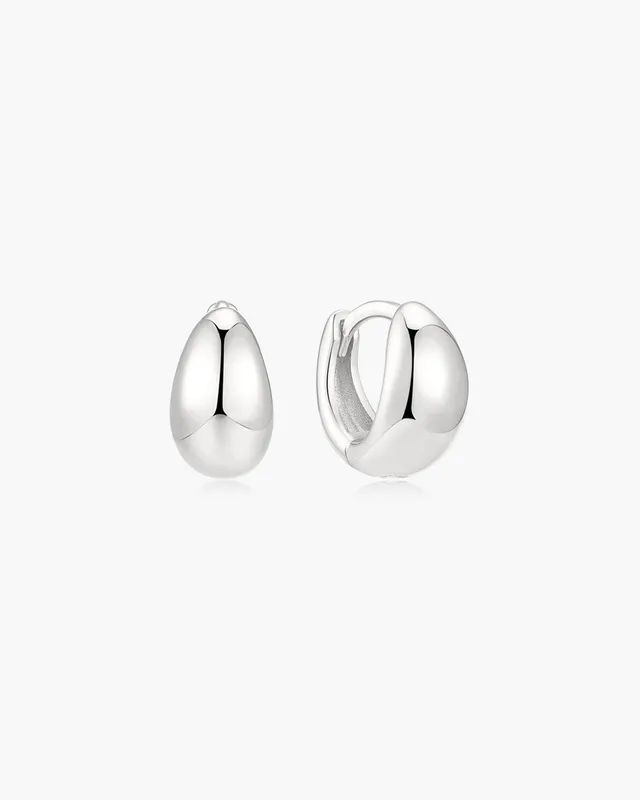 Ania Haie Organic Dome Pebble huggie-korvakorut hopea