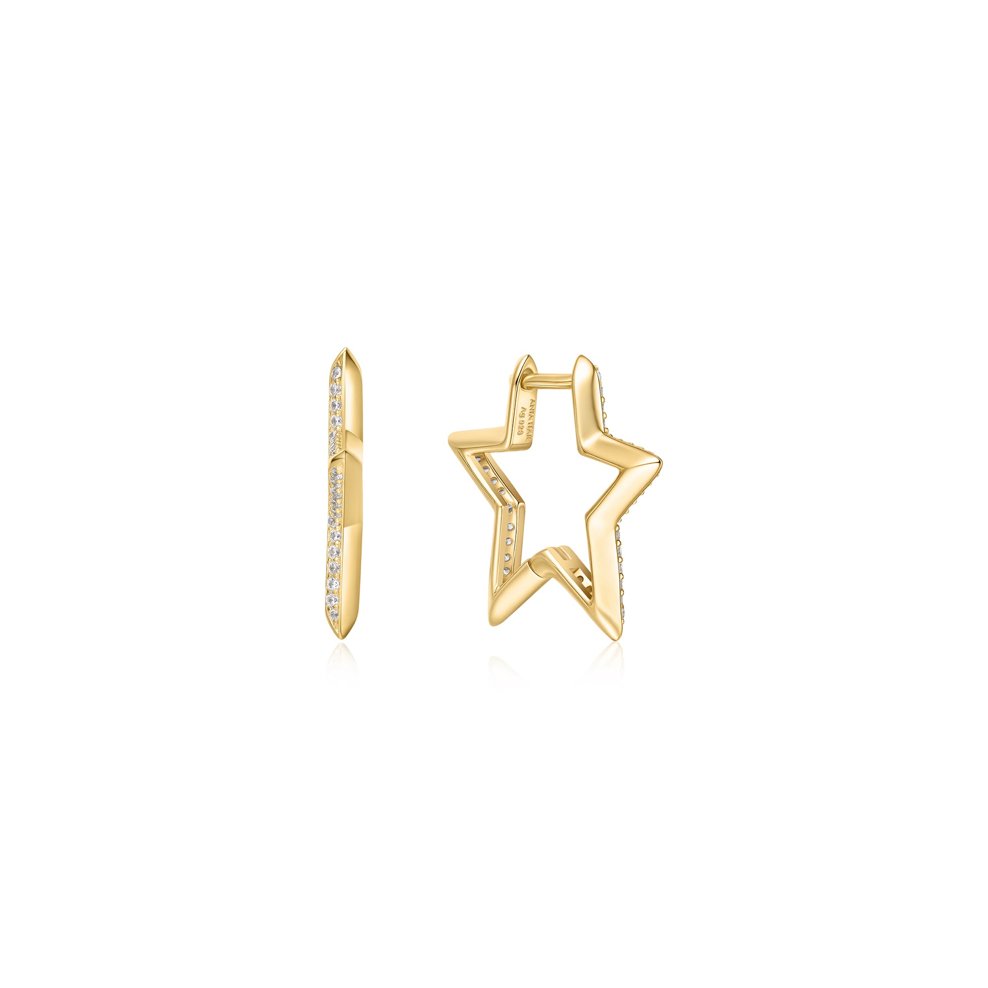 Ania Haie Sunny Sparkler Medium Star Pavé korvakorut kulta 19 mm