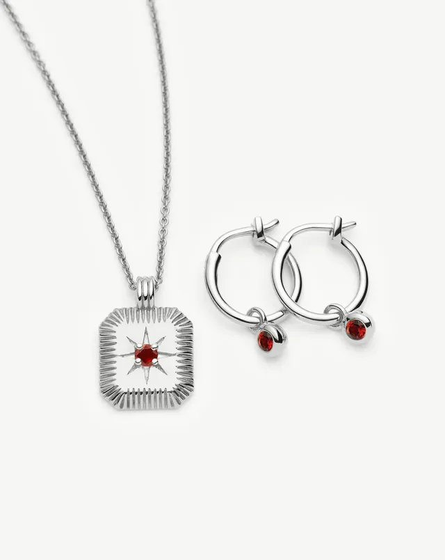 Missoma January Birthstone korusetti hopea granaatti tammikuu