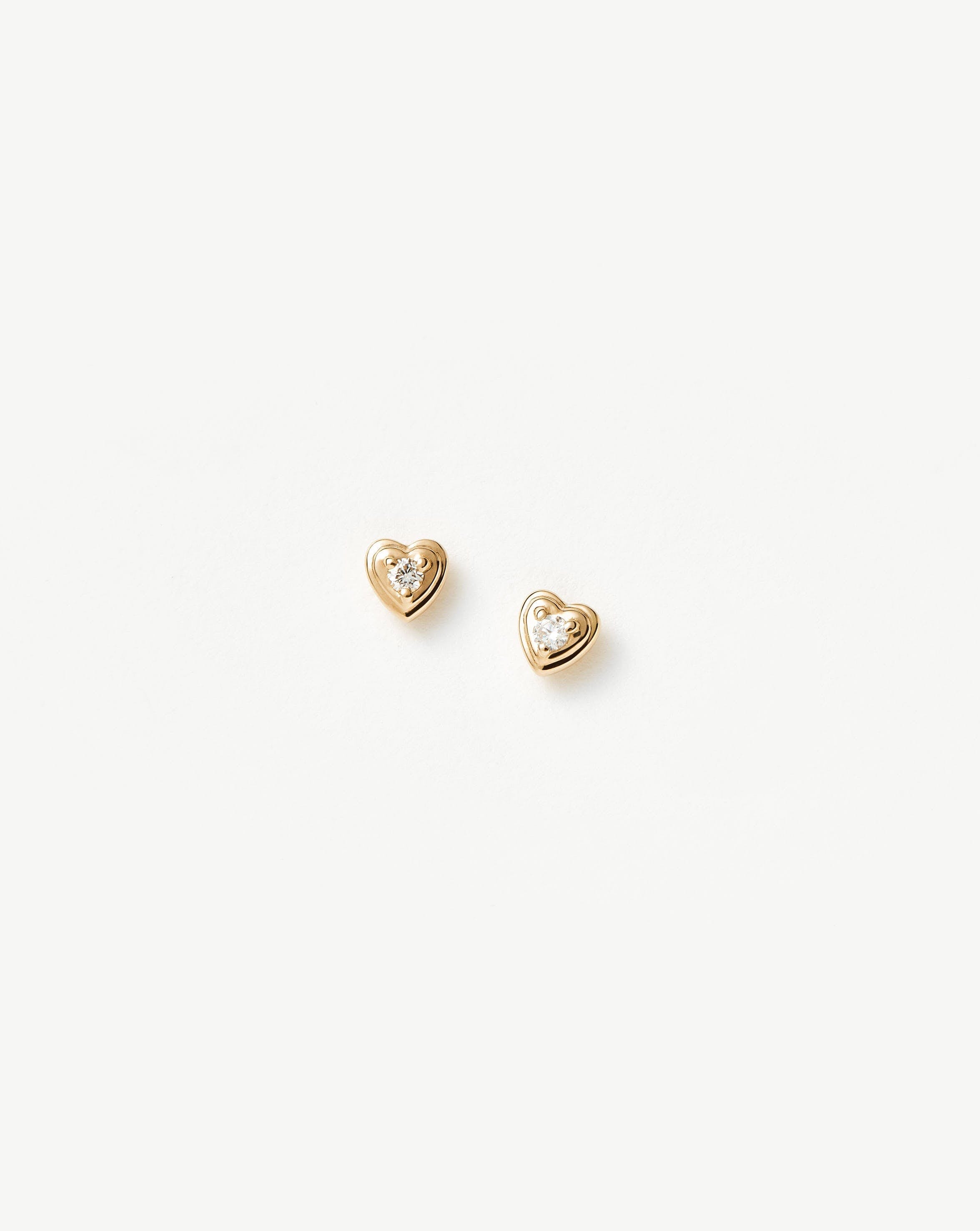 Missoma Diamond Heart Stud korvakorut 9k kulta timantti