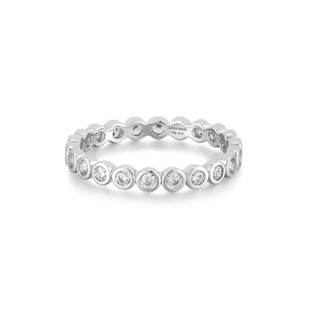Ania Haie Bezel Set sormus hopea zirkonia