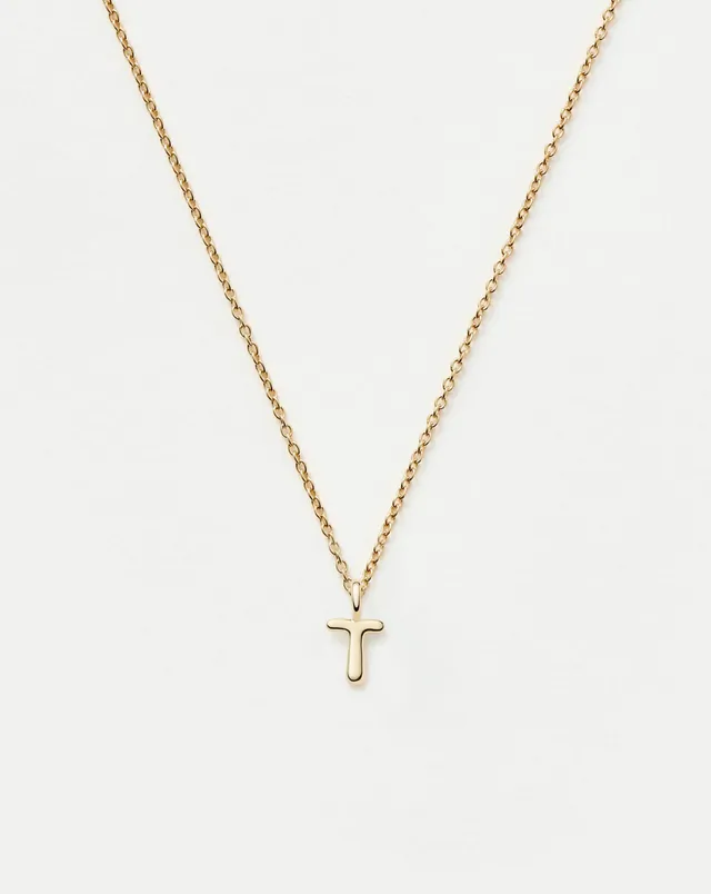 Missoma Initial Mini T kaulakoru 14k kulta 45 cm