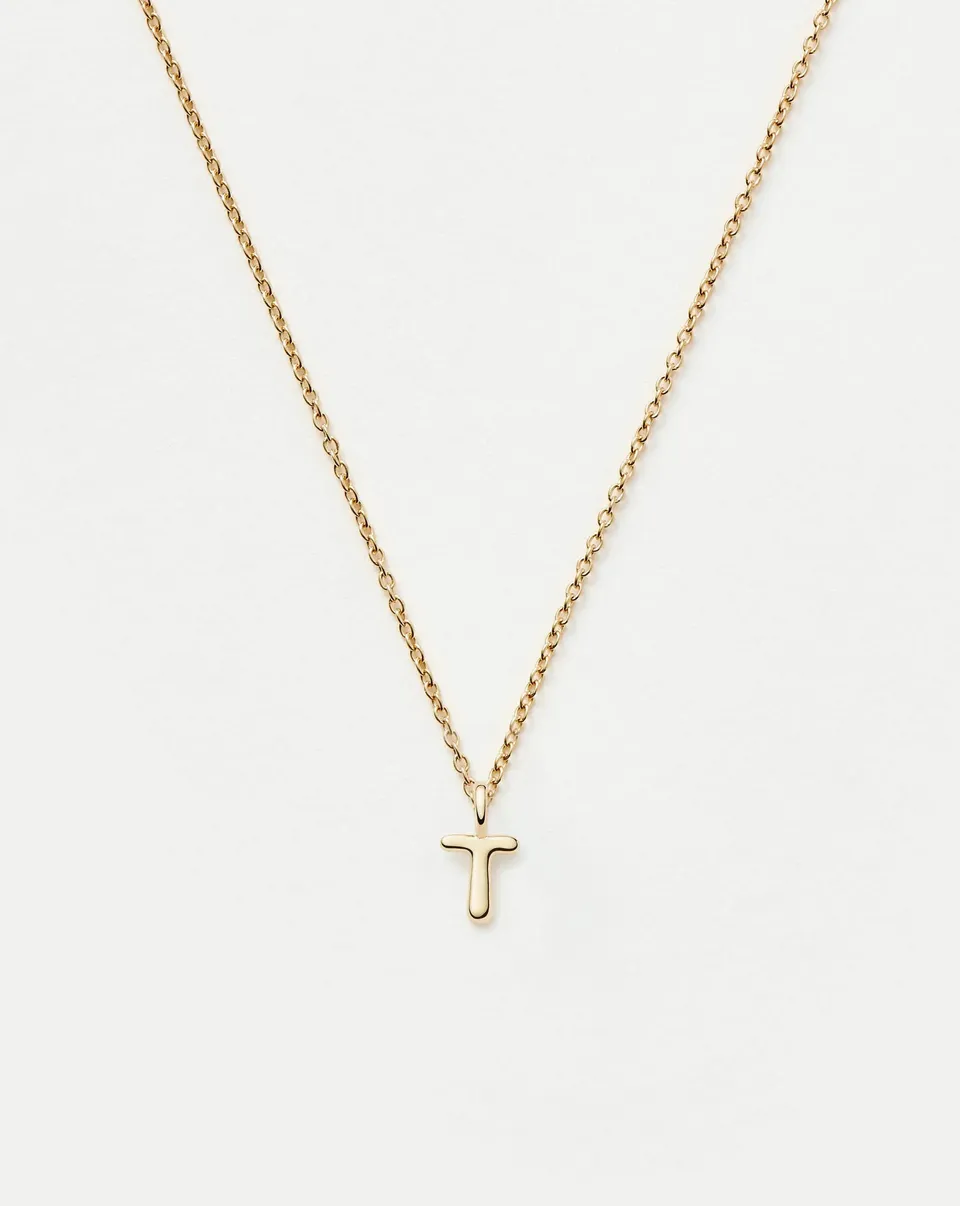 Missoma Initial Mini T kaulakoru 14k kulta 45 cm