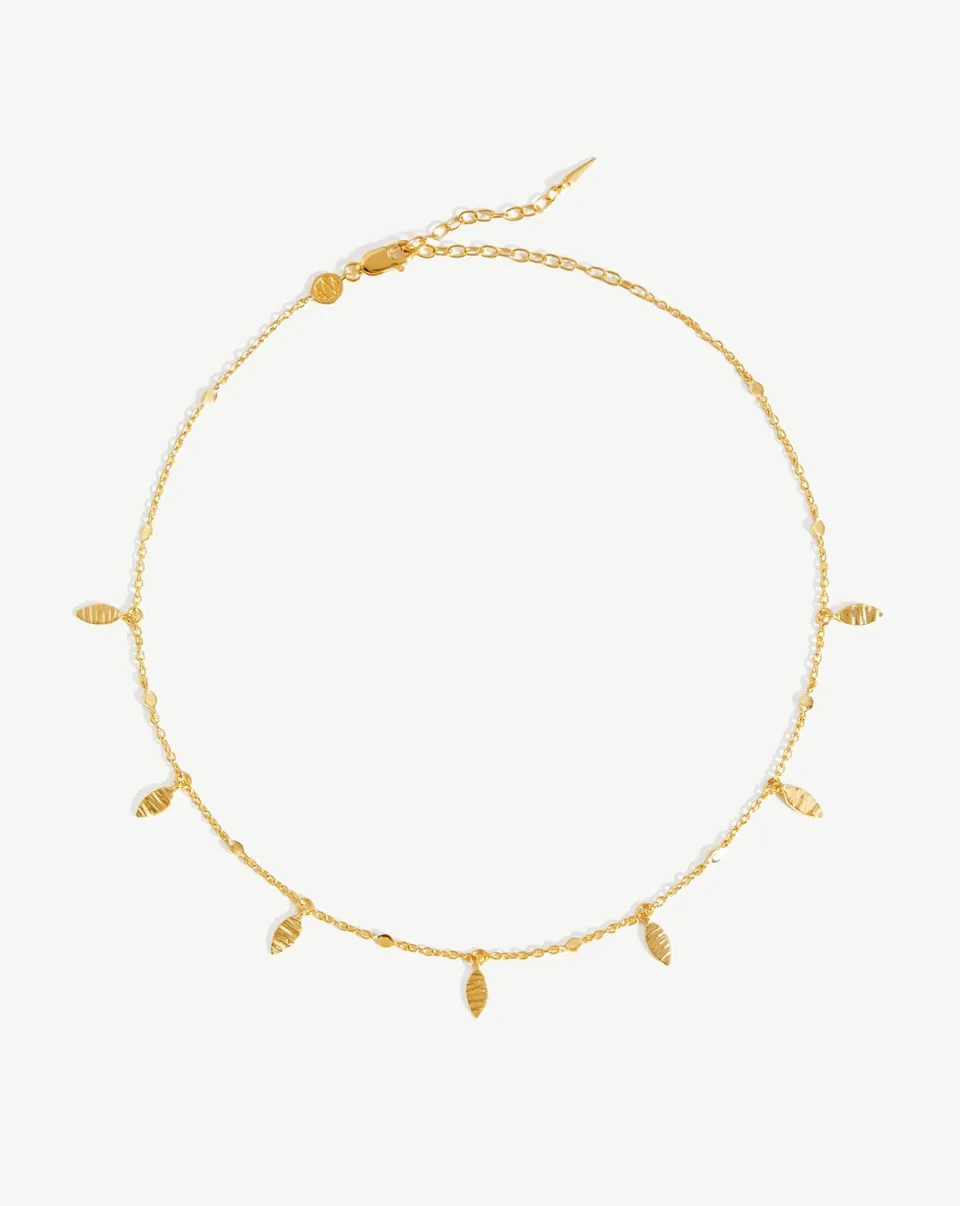 Missoma Leaf Charm Choker kaulakoru kullattu
