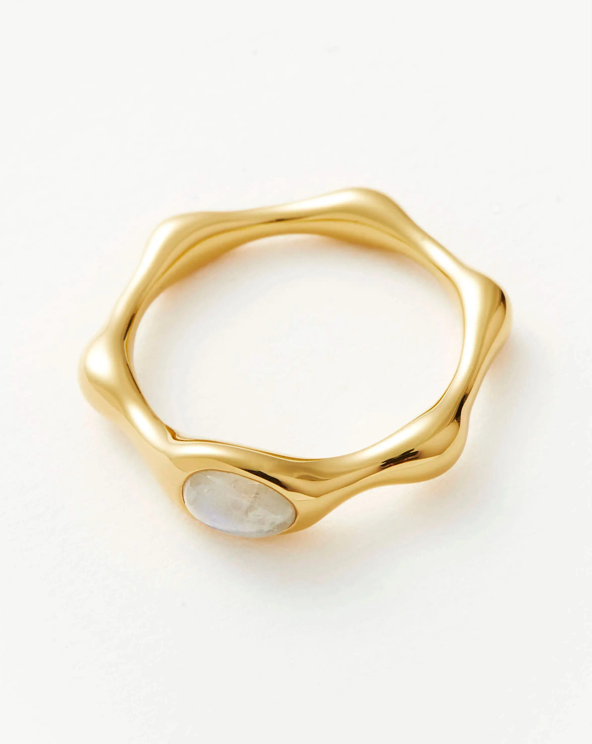 Missoma Magma Gemstone Stacking Ring sormus kuukivi kullattu