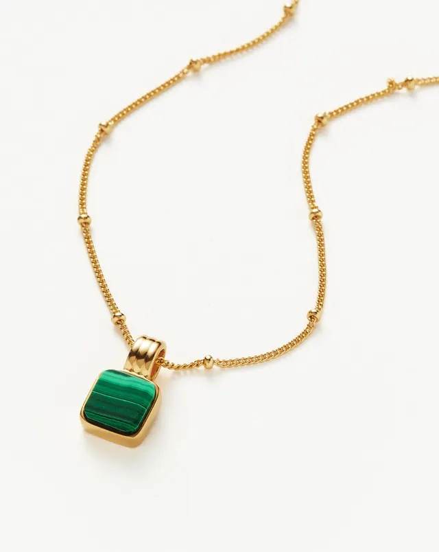 Missoma Lucy Williams Square Malachite kaulakoru kulta malakiitti