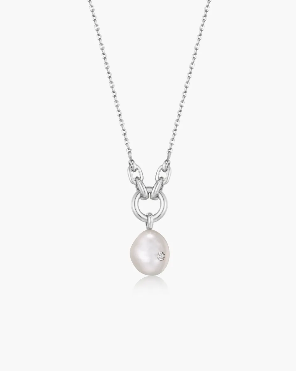 Ania Haie Pearl Power Pearl Sparkle kaulakoru hopea helmiriipus