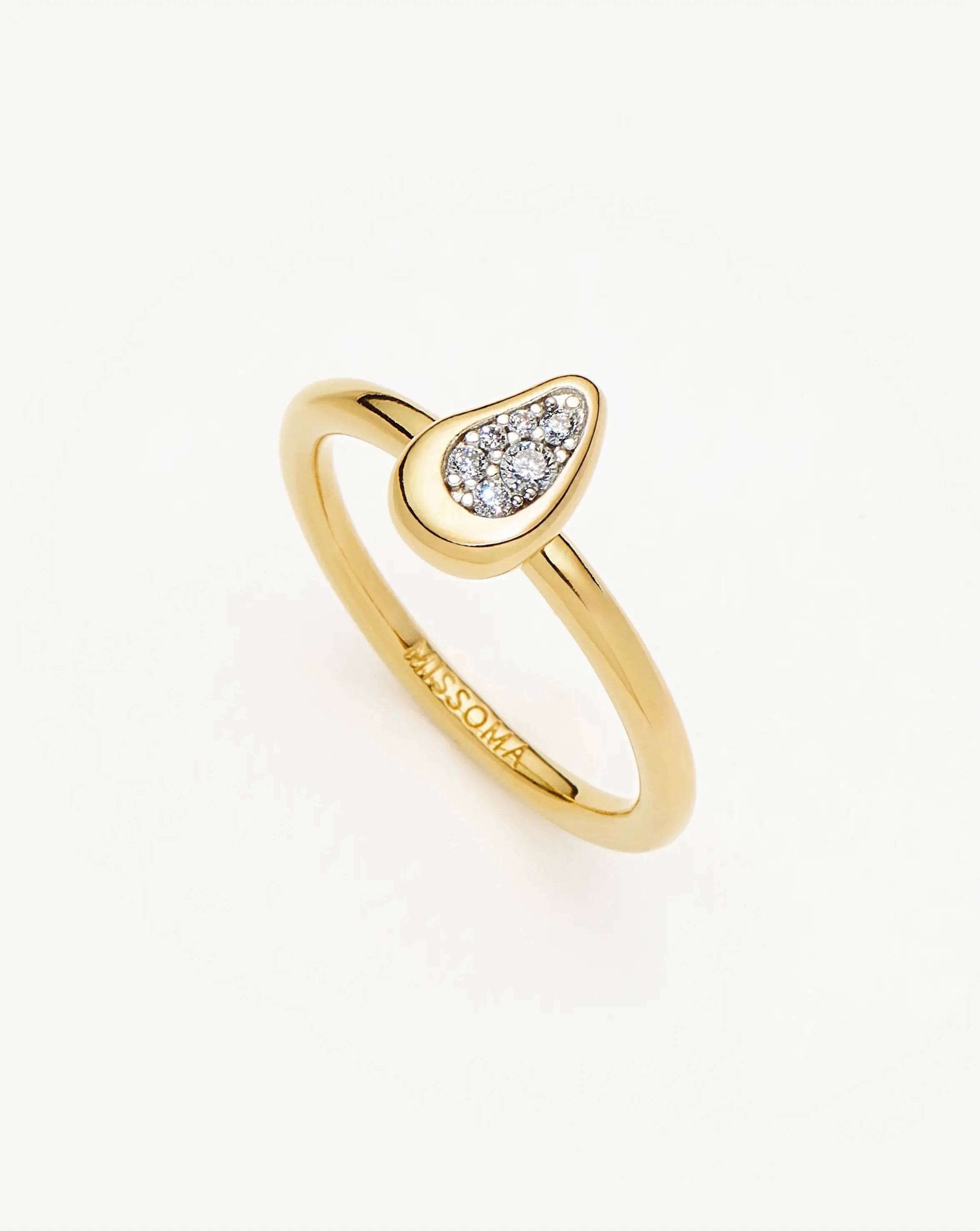 MISSOMA Molten Teardrop Pavé sormus kulta zirkonia