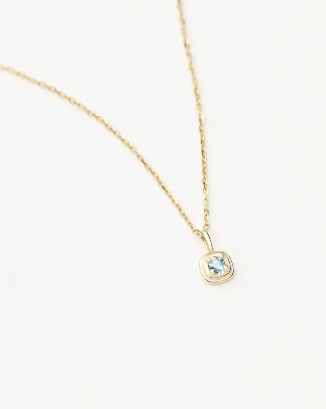Missoma Solid Gold March kaulakoru 14k kulta akvamariini