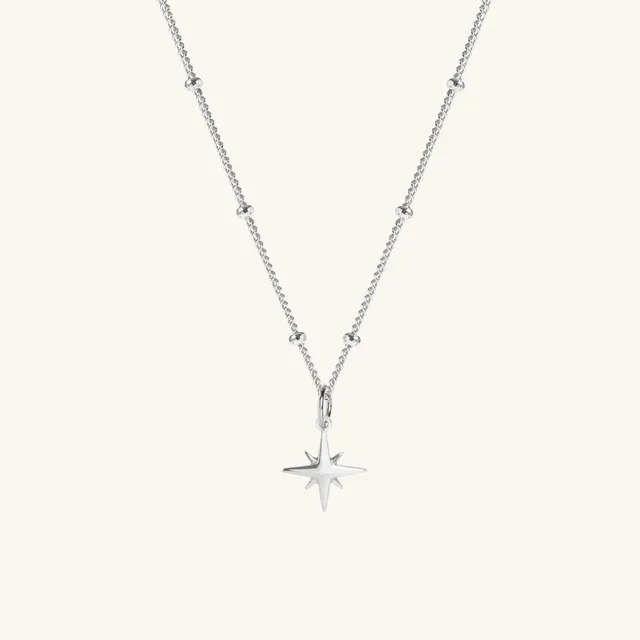 Muru Tiny Star Bead Chain kaulakoru hopea 18"