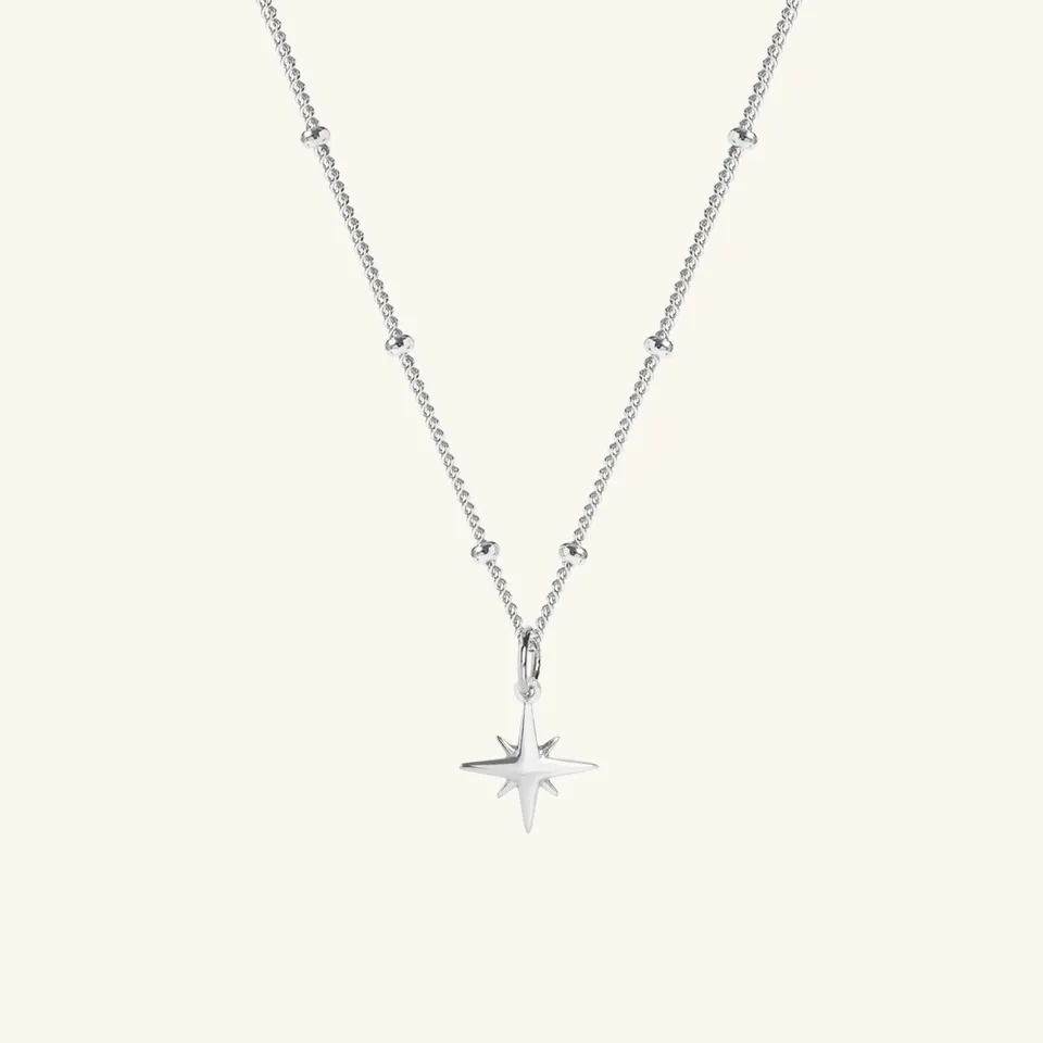 Muru Tiny Star Bead Chain kaulakoru hopea 18"