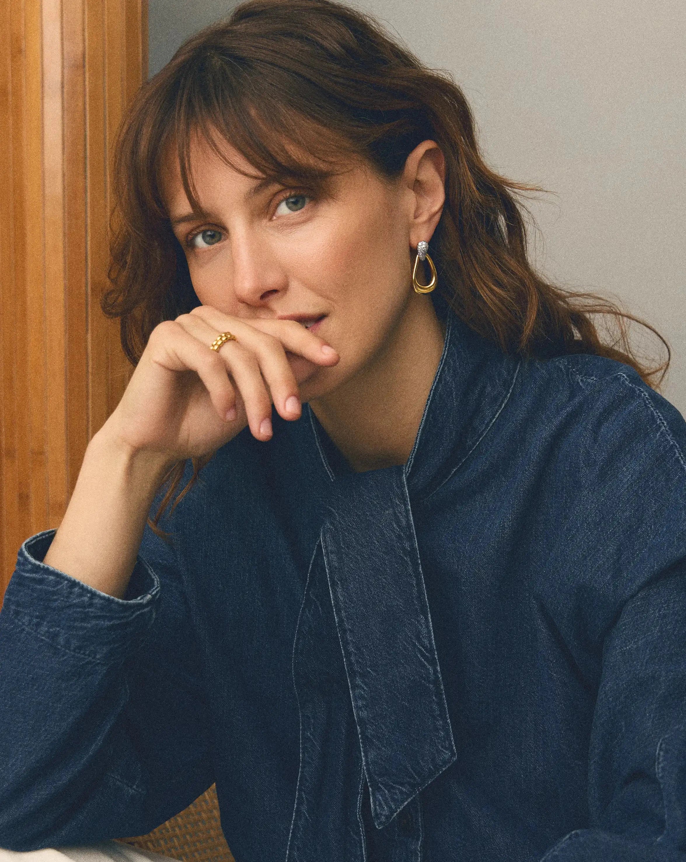 Missoma Molten Teardrop Pavé Stud korvakorut kulta zirkonia