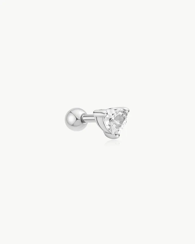 Ania Haie Ear Edit Heart Barbell korvakoru hopea zirkonia