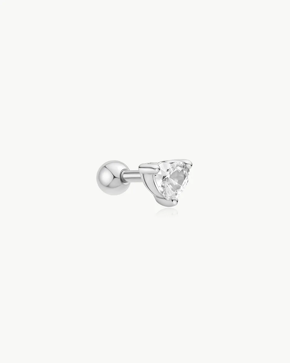 Ania Haie Ear Edit Heart Barbell korvakoru hopea zirkonia